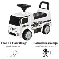 Mercedes Benz Licensed 3-in-1 Ride On Car Kids Truck Storage 12-36 Months WHITE