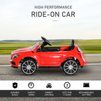 HOMCOM 6V Licensed Mercedes Benz Kids Ride On Car with Remote Light Music Red