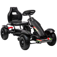 HOMCOM Children Pedal Go Kart with Adjustable Seat Inflatable Tyres BLACK