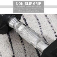 HOMCOM Hexagonal Dumbbells Kit Weight Lifting Exercise for Home Fitness 2x5kg