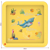 SOKA 168cm Square Inflatable Sprinkler Splash Pad Play Mat Water Pool Summer Toy YELLOW