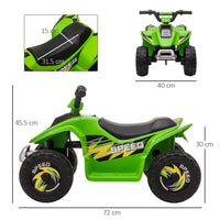 HOMCOM 6V Kids Electric Ride on Car with Big Wheels 18-36 Months Toddlers Green