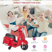 Vespa Licensed Kids Ride On Motorcycle 6V Battery Powered Electric Toys for Ages 18-36 Months RED