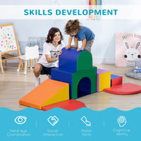HOMCOM 7 Pieces Kids Foam Soft Play Set Toddler Climbers Play Structures