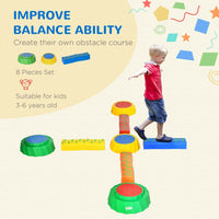 Outsunny Eight-Piece Kids Stepping Stones Non-Slip Surface & Bottom for Kids
