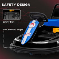 HOMCOM 6V Kids Bumper Car 360-Degree Rotation Waltzer Car with 2 Speeds BLACK