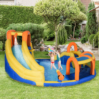 Outsunny 5 in 1 Kids Bouncy Castle Large Inflatable House Slide Water Gun