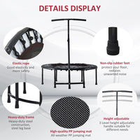 HOMCOM 40FT Kids Adult Mini Trampoline Rebounder Jumper with Handle Black