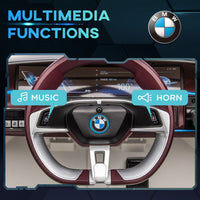 BMW i4 Licensed 12V Kids Electric Ride-On Car with Remote Control WHITE