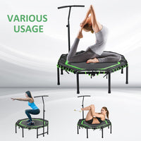 HOMCOM Foldable Trampoline Bouncer Jumper Adjust Handle for Adult Teens Green