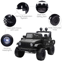 HOMCOM 12V Kids Electric Ride On Car Truck Off-road Toy Remote Control BLACK