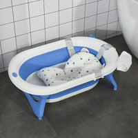 HOMCOM Foldable Baby Bath Tub Ergonomic with Temperature-Induced Water Plug BLUE