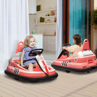 HOMCOM 6V Kids Bumper Car 360-Degree Rotation Waltzer Car with 2 Speeds PINK