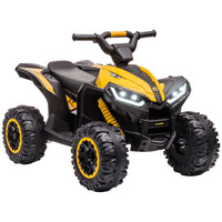 HOMCOM 12V Electric Quad Bikes for Kids Ride On Car ATV Toy for 3-5 Years YELLOW