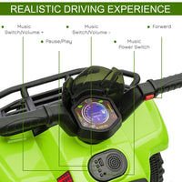 HOMCOM 6V Kids Electric Ride on Car Toddler Quad Bike ATV for 18-36 months GREEN