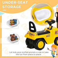 HOMCOM Kids Ride on Forklift Truck with Fork Tray Under Seat Storage Backrest
