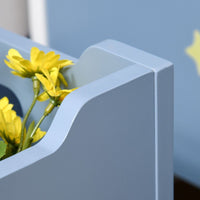 HOMCOM Kids Wooden Toy Box Children Storage Chest Organiser Side Handle Blue