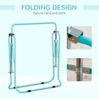 HOMCOM Kids Gymnastics Bar with Adjustable Height Foldable Training Bar Green