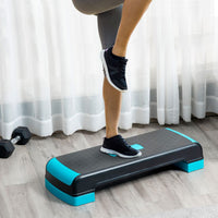 HOMCOM Aerobic Step Three-Level Adjustable Exercise Stepper for Home Office