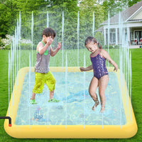 SOKA 168cm Square Inflatable Sprinkler Splash Pad Play Mat Water Pool Summer Toy YELLOW