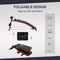 HOMCOM Foldable Sit Up Bench Core Workout for Home Gym Black