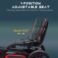 HOMCOM Children Pedal Go Kart with Adjustable Seat Handbrake RED