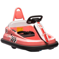 HOMCOM 6V Kids Bumper Car 360-Degree Rotation Waltzer Car with 2 Speeds PINK