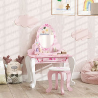 Kids' Ballet Print Vanity Set with Storage and Safety Features