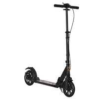 HOMCOM Adult Teens Kick Scooter Fold Adjust 14+ w/ Rear Wheel&Hand Brake Black