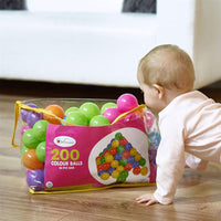 200 Soft Plastic Play Pit Balls Non Toxic & BPA Free Clear PVC Carry Bag