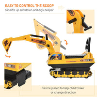 HOMCOM Ride On Excavator Toy Tractors Digger Movable Walker Construction Truck