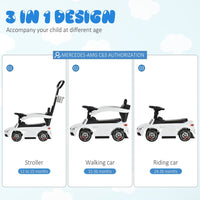 Mercedes Benz AMG C63 Licensed Ride-On Pushcar with Storage Handle Horn White