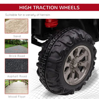 HOMCOM Two-Seater Kids Ride on Truck with Electric Bucket Parental Remote RED