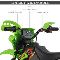 HOMCOM 6V Kids Electric Motorbike Motorcycle Ride On for 3-6 Years GREEN