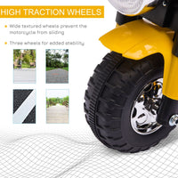 HOMCOM Kids 6V Electric Motorcycle Ride-On Toy Battery 18 - 36 Months Yellow