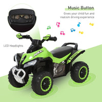 HOMCOM 4 Wheel Quad Toddler Ride on Car Foot-to-Floor Sliding Walking Car GREEN