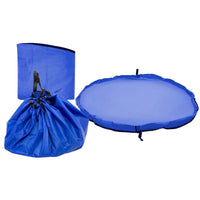 Doodle Nylon Toy Storage Bag and Play Mat with Drawstrings BLUE
