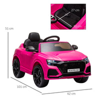 Audi RS Q8 6V Kids Electric Ride On Car Toy with Remote USB MP3 Bluetooth PINK