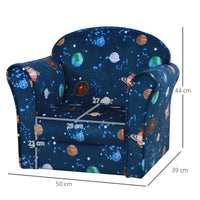 Children Kids Mini Sofa Armchair Planet-Themed Chair for Bedroom Playroom