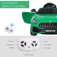 Mercedes Benz AMG GTR 12V Licensed Ride-On Car with Lights Music Remote GREEN