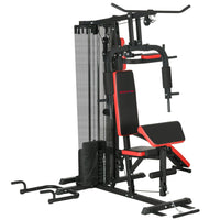 Multi Gym Workout Station with Sit Up Bench, Push Up Stand, Dip Station