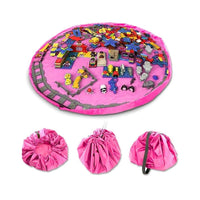 Doodle Nylon Toy Storage Bag and Play Mat with Drawstrings PINK