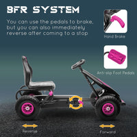 HOMCOM Children Pedal Go Kart with Adjustable Seat Rubber Wheels Brake PINK