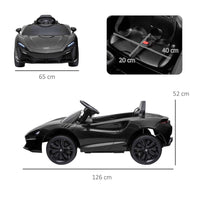 McLaren Licensed 12V Kids Electric Ride-On Car with Remote Control Music BLACK