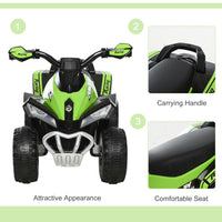 HOMCOM 4 Wheel Quad Toddler Ride on Car Foot-to-Floor Sliding Walking Car GREEN