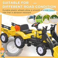 HOMCOM Pedal Go Kart Ride on Excavator Wheels Tyres Kids Children Yellow