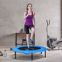HOMCOM 40" Foldable Mini Fitness Trampoline Exercise Rebounder Jumper Blue