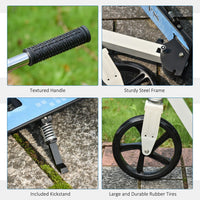 HOMCOM Kick Scooter Commuter Adjustable Height Wheels Foldable Aluminium White