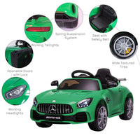 Mercedes Benz AMG GTR 12V Licensed Ride-On Car with Lights Music Remote GREEN