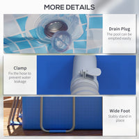 Outsunny Rectangle Above Ground Swimming Pool with Pump and Ladder 400x207x122cm